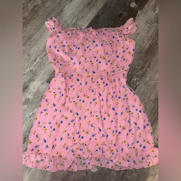 Showpo Pink Floral Dress with Ruffles - Picture 3 of 3